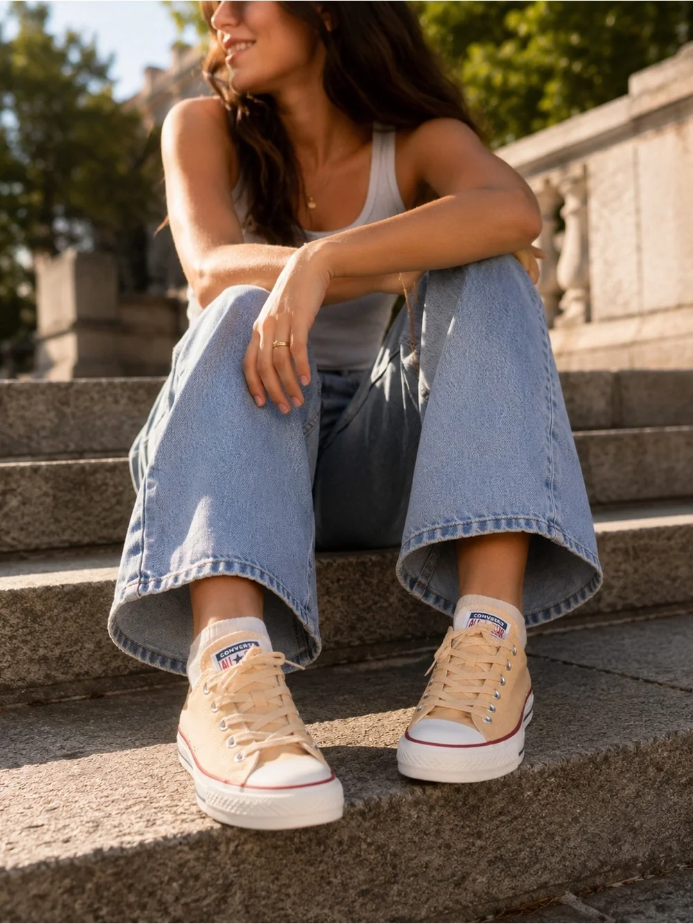 Unisex 8M, 10W Converse All Star Low Top Suede Sneakers - Beige - Picture 3 of 7